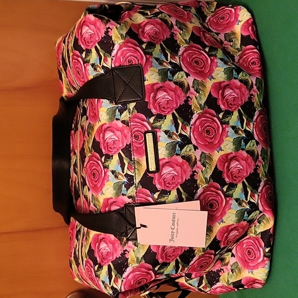 Juicy Couture Bags Black Multi Rose Juicy Couture Overnight Bag